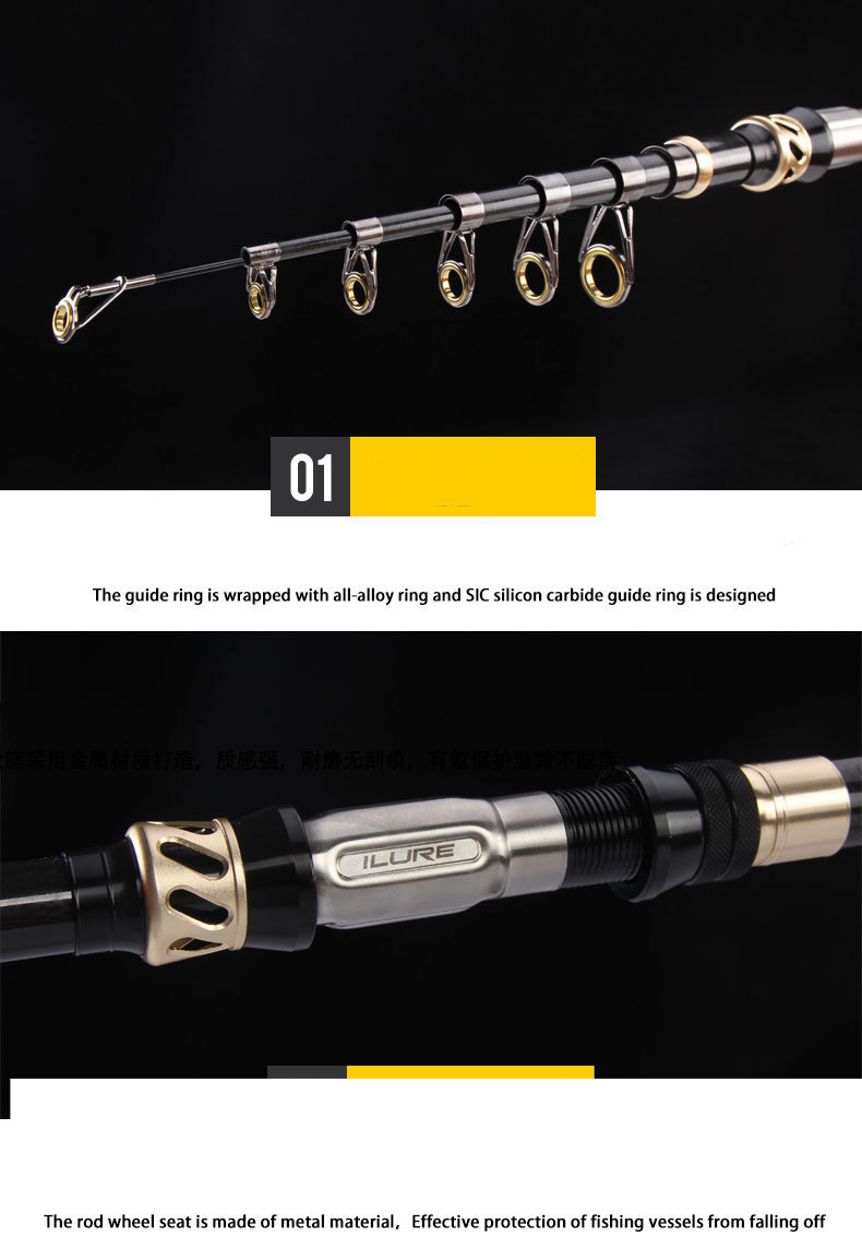 Ensemble de petites cannes à pêche en mer en carbone, mini canne à pêche en mer, canne à pêche en mer portable, grand anneau de guidage, canne à pêche rocheuse, canne à pêche en gros, canne à lancer_voghion.com