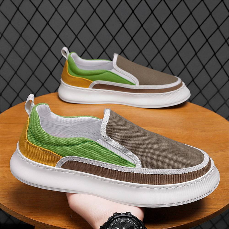 P7 Men's Shoes Summer Breathable 2025 New Canvas Shoes Men's Trendy Versatile Thick Soled Shoes Slip-On Casual Trendy Shoes 39-44_voghion.com