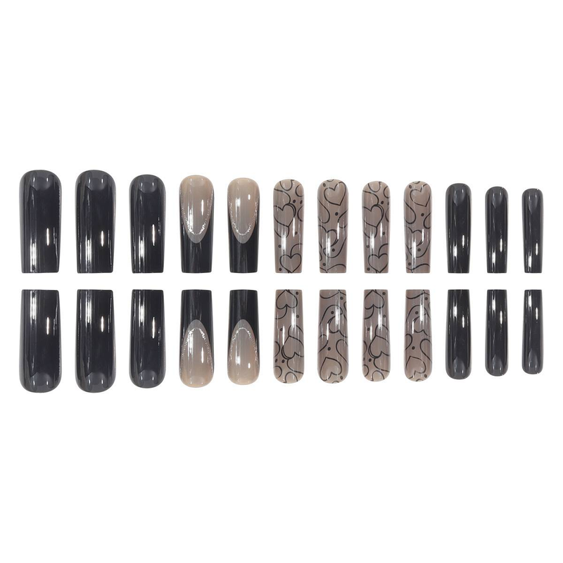 24 pezzi di unghie finte lunghe a pressione - Unghie artificiali eleganti e resistenti per le donne, punte per unghie riutilizzabili compatibili con colla/gel, stile dolce_voghion.com