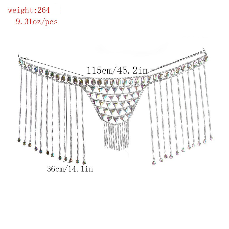 Gioielli di tendenza della moda estiva, vendita calda, con giunture in acrilico brillante, gonna con catena per la vita_voghion.com