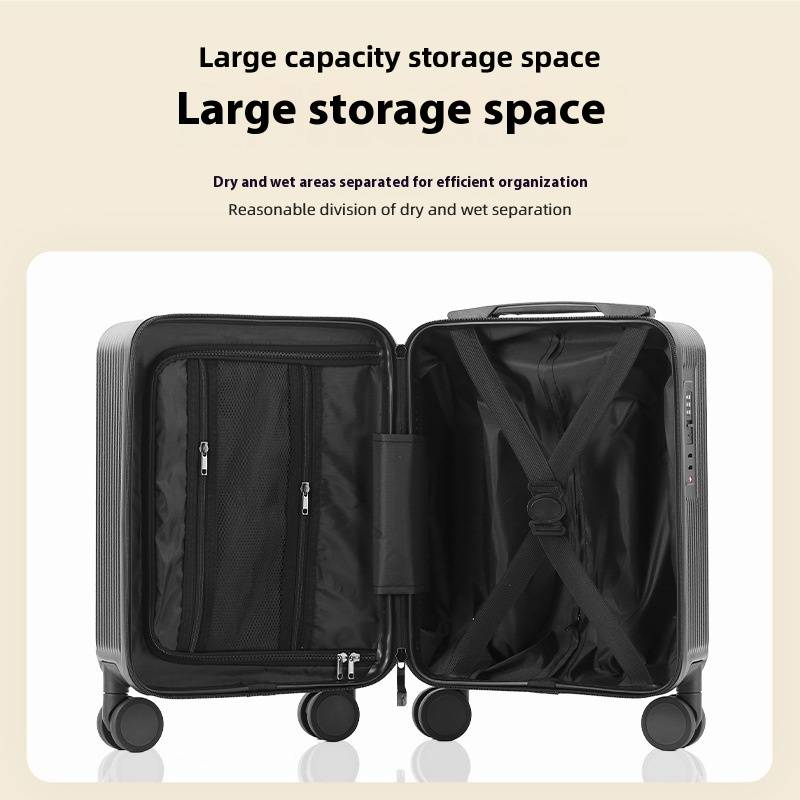 Valise cabine 16 pouces avec port USB et cadenas TSA, mini valise légère en ABS et PC pour les voyages en avion, motif animalier, roulettes pivotantes_voghion.com