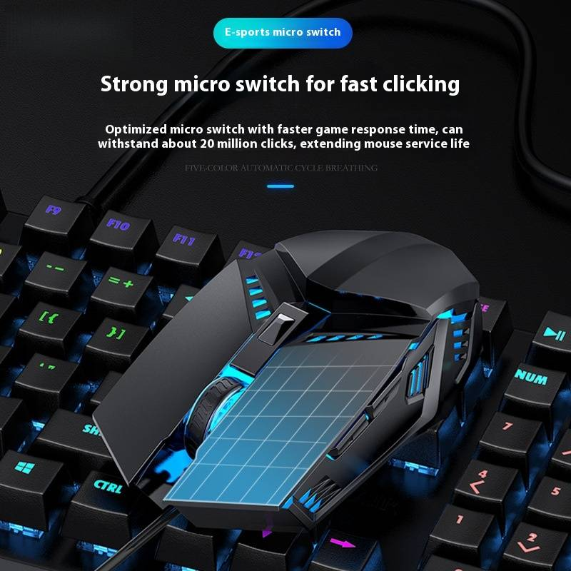 Professional Wired Gaming Mouse With 6 Programmable Buttons, 3500 DPI, Ergonomic Design For PC Gamers & Office Work_voghion.com