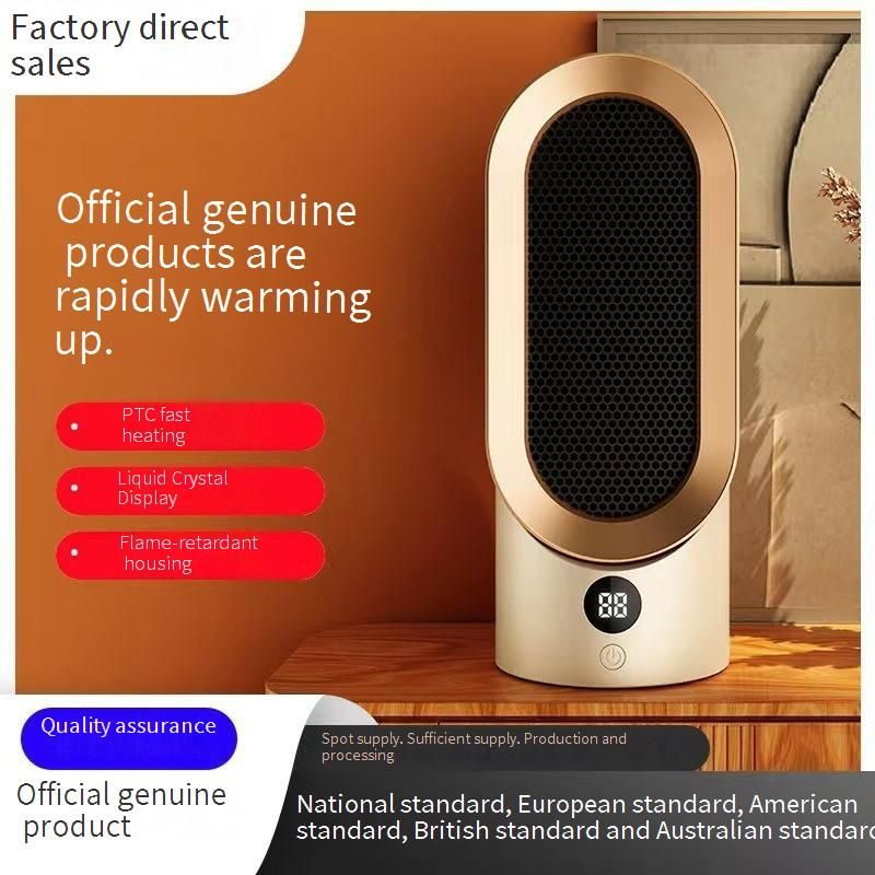 Portable Ceramic PTC Space Heater With Overheat & Tip-Over Protection, 800W Fast Heating For Home/Office, Quiet Desktop Warm Air Fan_voghion.com