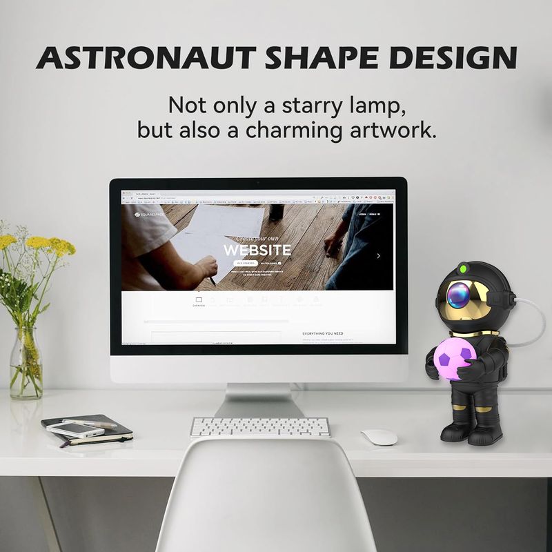 Astronaut Galaxy Projector Lamp, Night Light, Timer And Remote Control, Multiple Room Types, Great For Birthdays, Halloween, Christmas_voghion.com