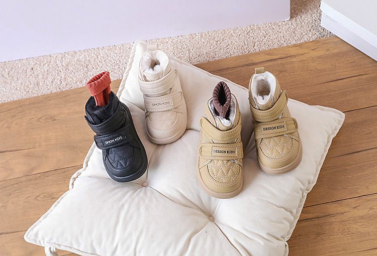 2023 New Winter Baby Leather Double Hook&Loop Toddler Kid Shoe Warm Pluh Non-lip Fahion Little Boy Girl Snow_voghion.com