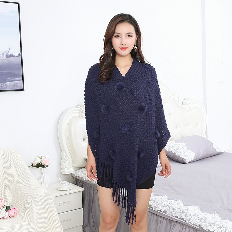 2023 Neue Imitation Kaschmir Kaninchen Haar Ball Pullover Cape Schal Herbst Tragen Warme Asymmetrische Gestrickte Top Mantel 88_voghion.com