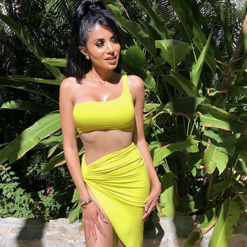 2025 Spring New Women's Skirt Two Piece Set, Single Shoulder And Umbilical Sexy Dress_voghion.com