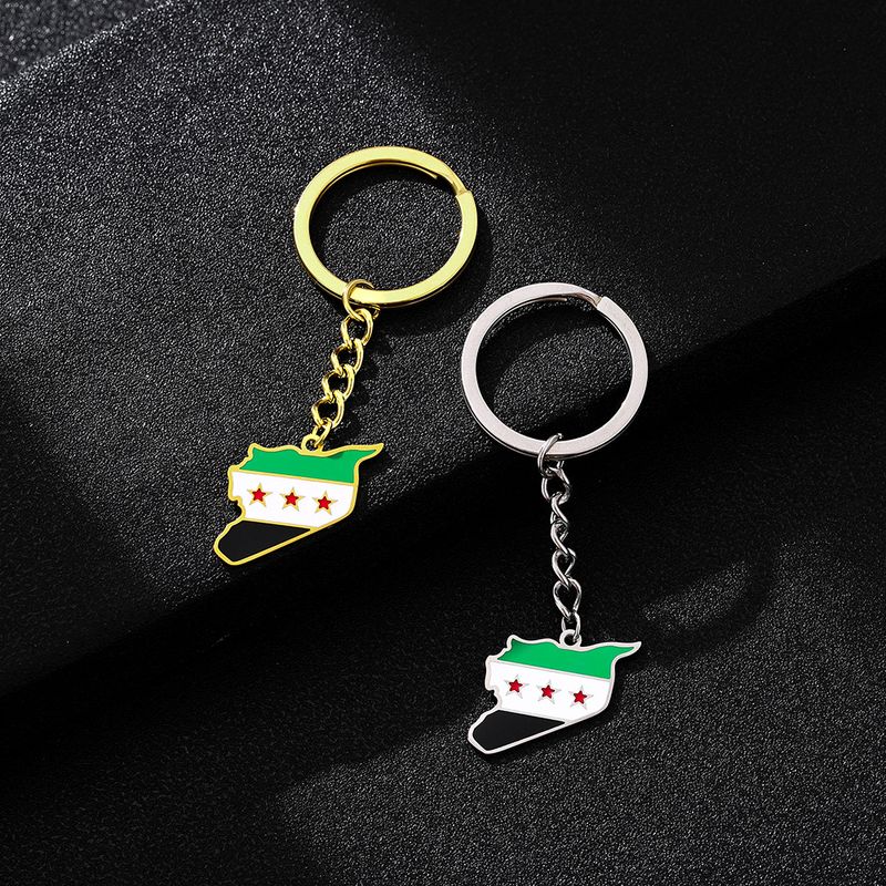 Syrian Oil Drop Pendant Keychain - Titanium Steel Ethnic Design Unisex Gift With Cultural Motifs_voghion.com