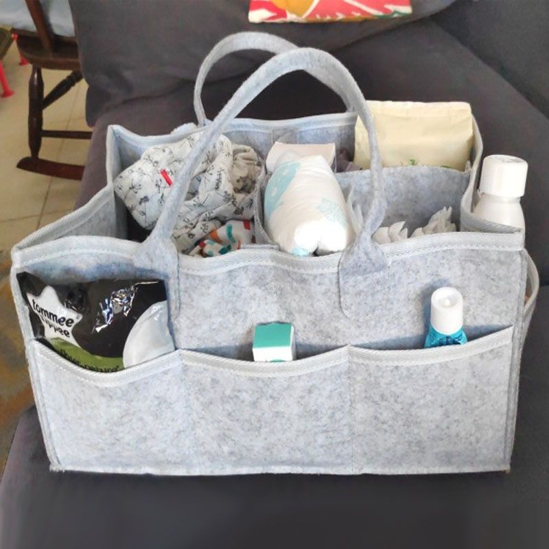 Baby-Windel-Caddy-Organizer, tragbare Halterungstasche für Wickeltisch und Auto, Aufbewahrungsbehälter für Kinderzimmer-Utensilien, 38 x 23 x 18 cm_voghion.com