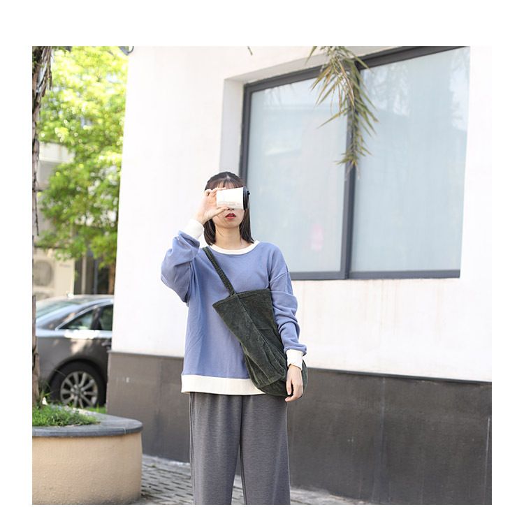 Freizeit-Einkaufstasche mit großem Fassungsvermögen in koreanischer Version, modische Handtasche aus Cord-Canvas, einfache und künstlerische Retro-Umhängetasche für Damen_voghion.com