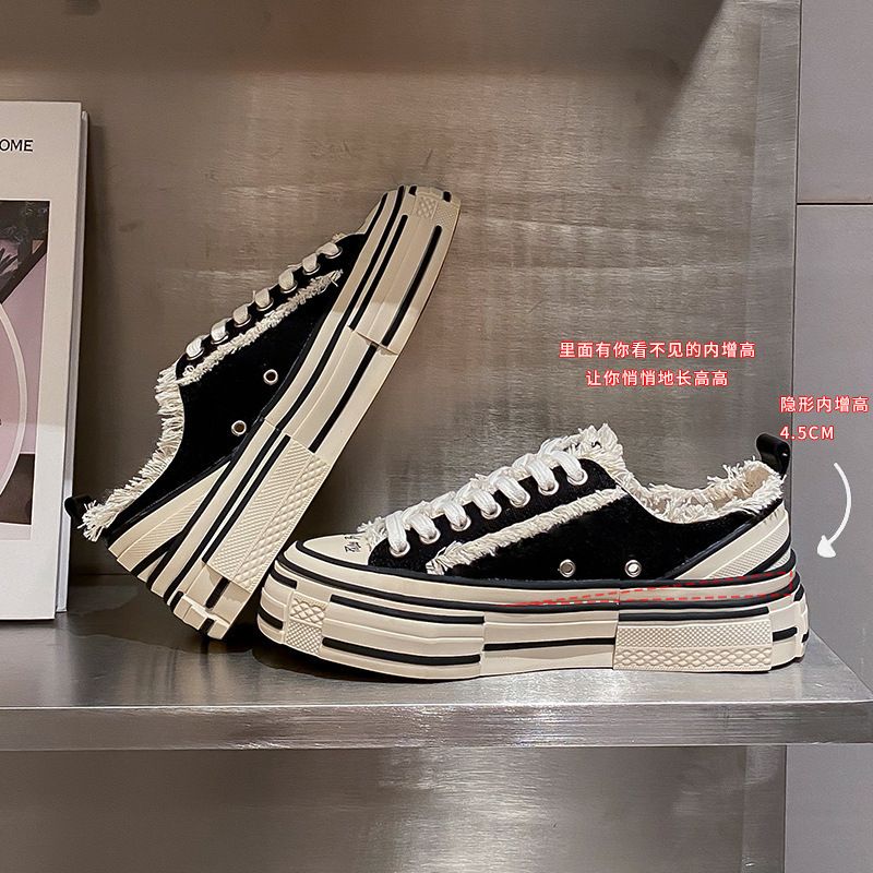 Wu Jianhao's Same Style Beggar Internet Red Canvas Men's And Women's Trendy Thick Sole Couples, Elevated Casual Board_voghion.com