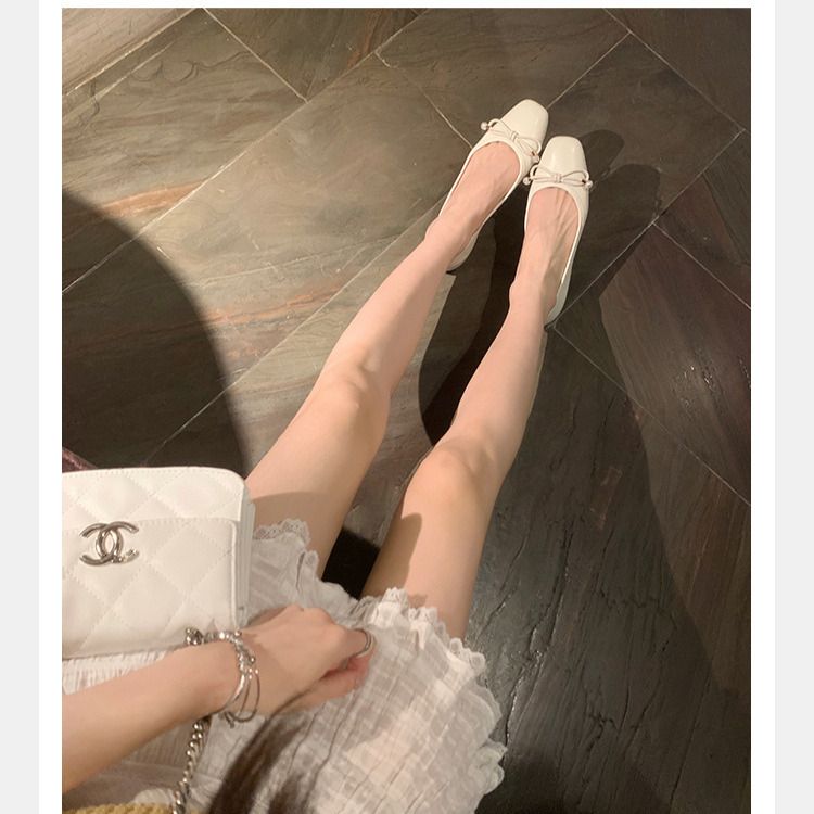 klasyczne, okrągłe, kokardkowe i płytkie, wykwintne baletki z pereł, damskie, płaska podeszwa_voghion.com