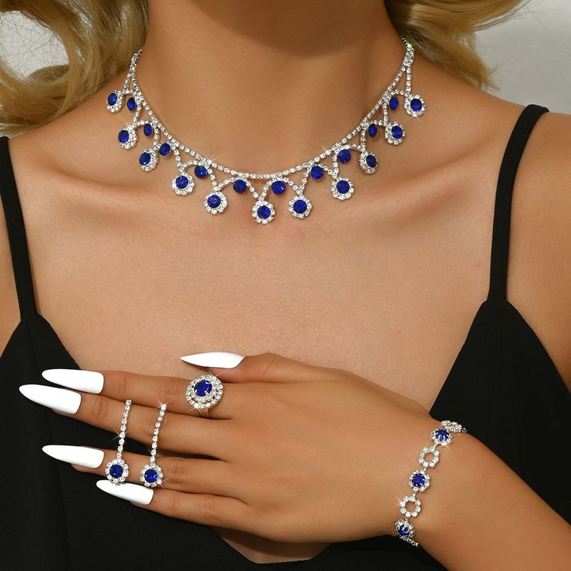 Collana orecchini bracciale collana semplice moda coreana set tre pezzi matrimonio gioielli sposa accessori abito da sposa_voghion.com