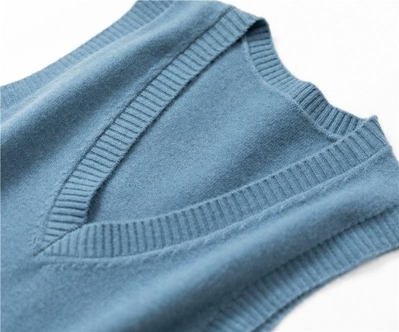 2025 Rero V-hals knielange truien voor dames, lente- en herfstkleding, effen casual truien, mouwloos_voghion.com