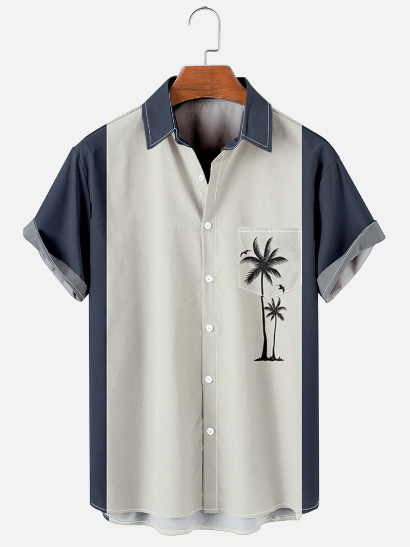 Hawaiiaans overhemd bedrukt overhemd met korte mouwen herenmaat strand exclusief herenoverhemd grote maat_voghion.com