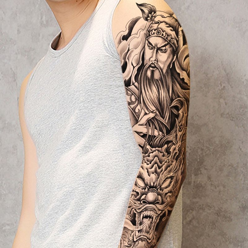 Autocollant de tatouage de bras de fleur entière unisexe en option_voghion.com