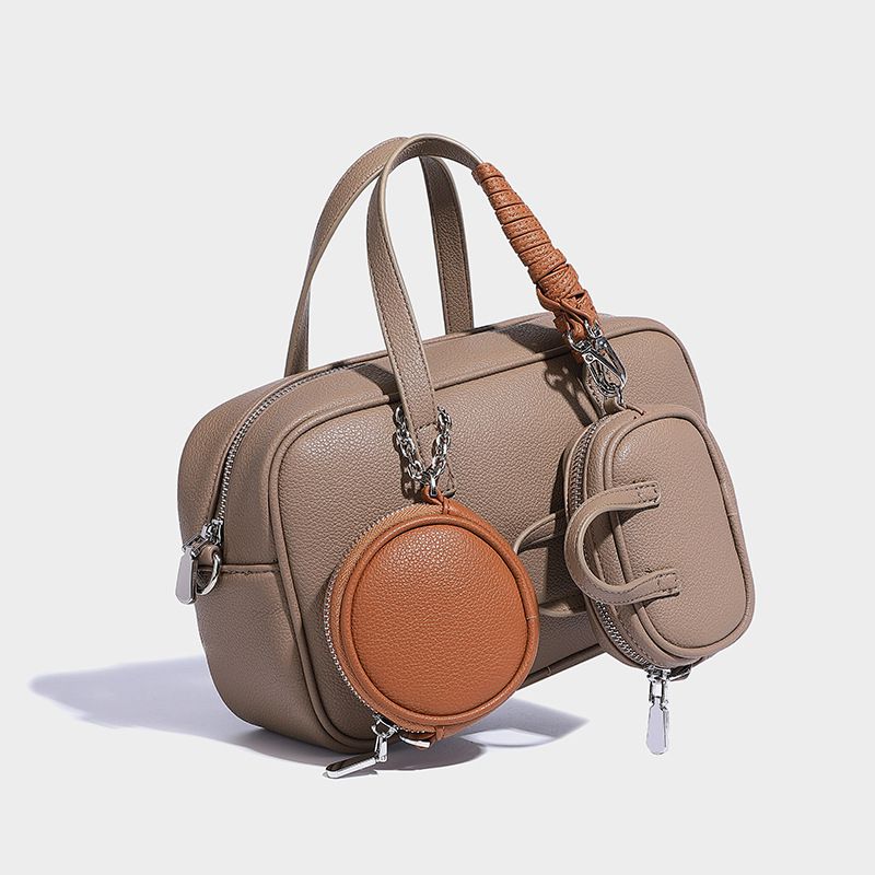Borsa da bowling Boston di ispirazione vintage con tracolla staccabile: elegante borsa a tracolla e a spalla singola per donna (vari colori)_voghion.com