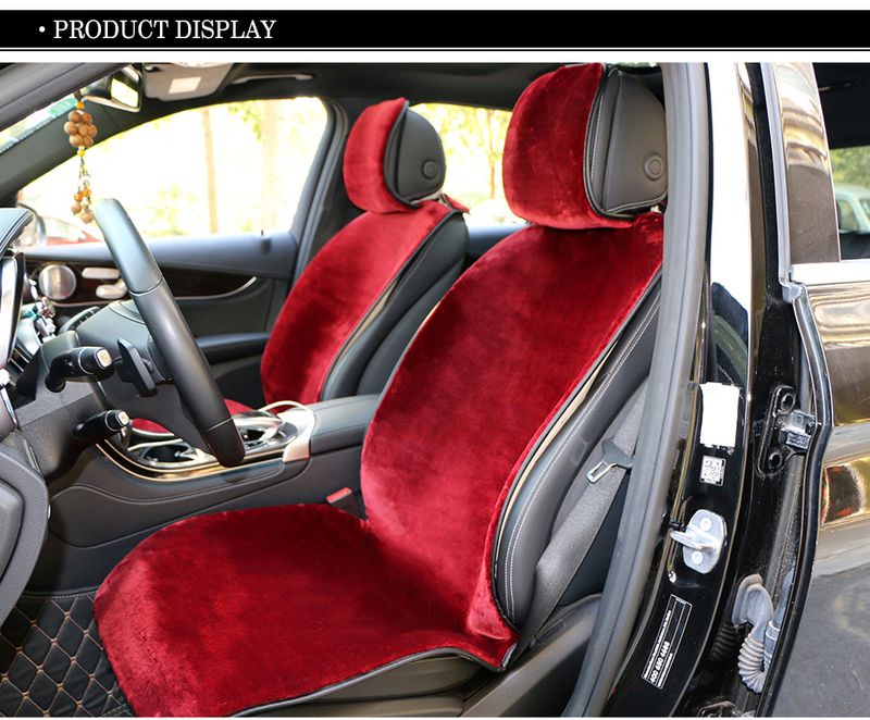 1 Piece Short Plush Car Cover Front Winter Artificial Wool Automobile Seat Cushion Comfortable Warm Auto Cloak Pad_voghion.com