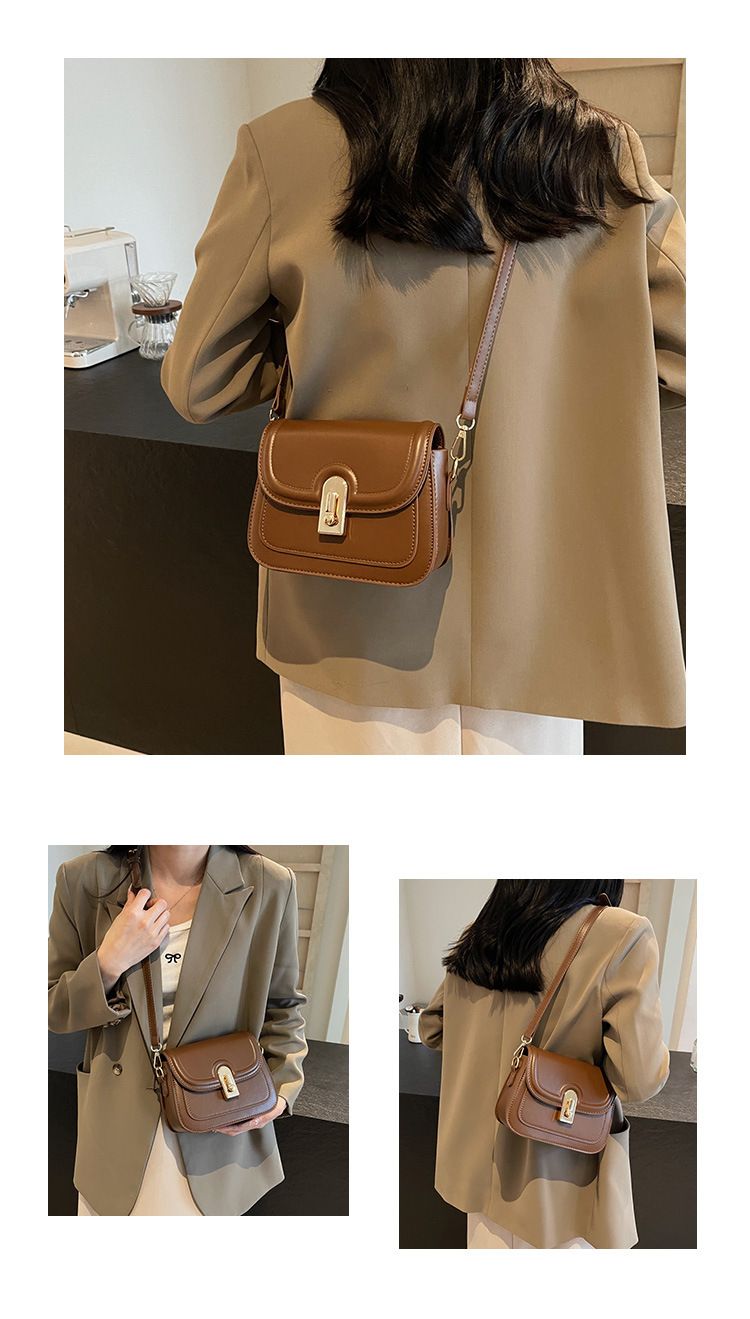 Women's Fashion Shoulder Bag - Stylish PU Leather Crossbody Purse With Lock Closure, Multiple Pockets, Chic & Versatile For Daily Outfits_voghion.com