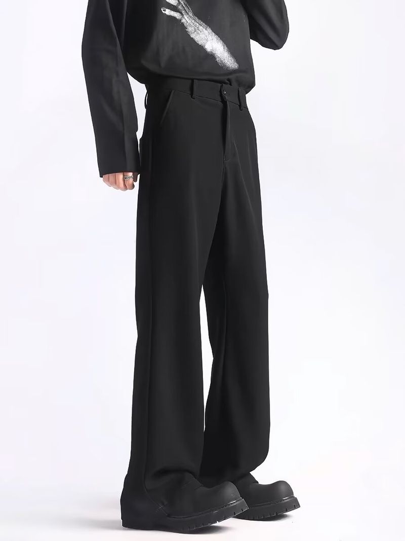 Ropa para hombre Primavera y otoño Nuevos pantalones largos casuales de corte recto y acampanado de alta gama para hombre_voghion.com