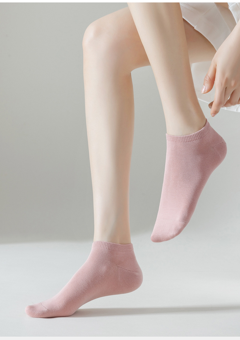 5 pezzi calzini da barca da donna in puro cotone Zhuji donna primavera ed estate calzini traspiranti anticaduta calzini corti deodoranti assorbenti del sudore_voghion.com