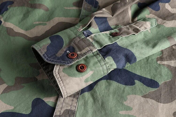 Fashion Wash Camouflage N-Style Workwear Langarmhemd Herren Doppeltaschen Casual Military Jugendbluse_voghion.com
