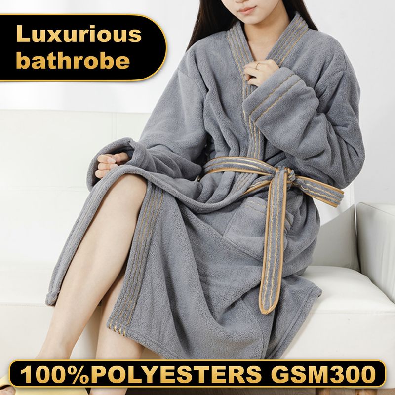 Premium Coral Fleece Badjas - Warm & Comfortabel in de Winter (Luxe Huis, Hotel & Spa Gebruik, Lichtgewicht & Zacht)_voghion.com