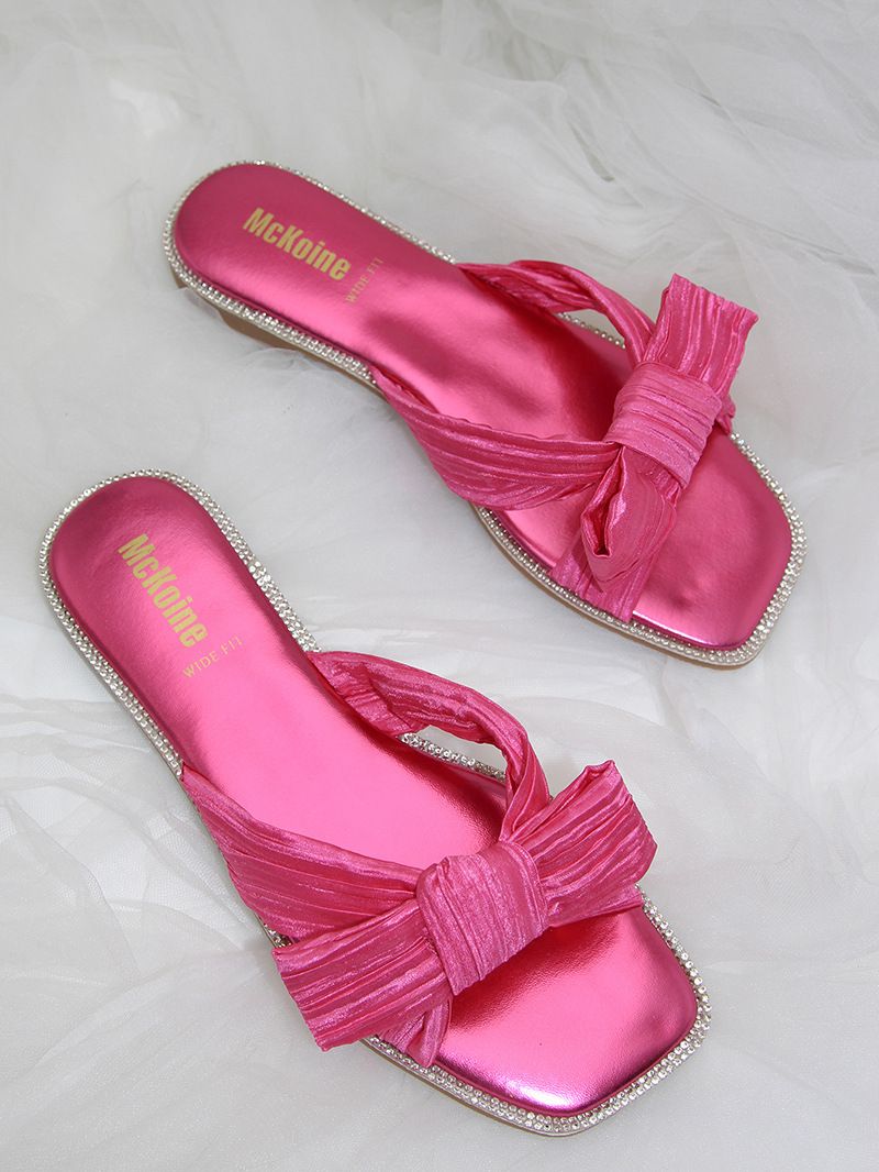 Sandales plates de plage à bordure diamantée, nouvelle tendance_voghion.com