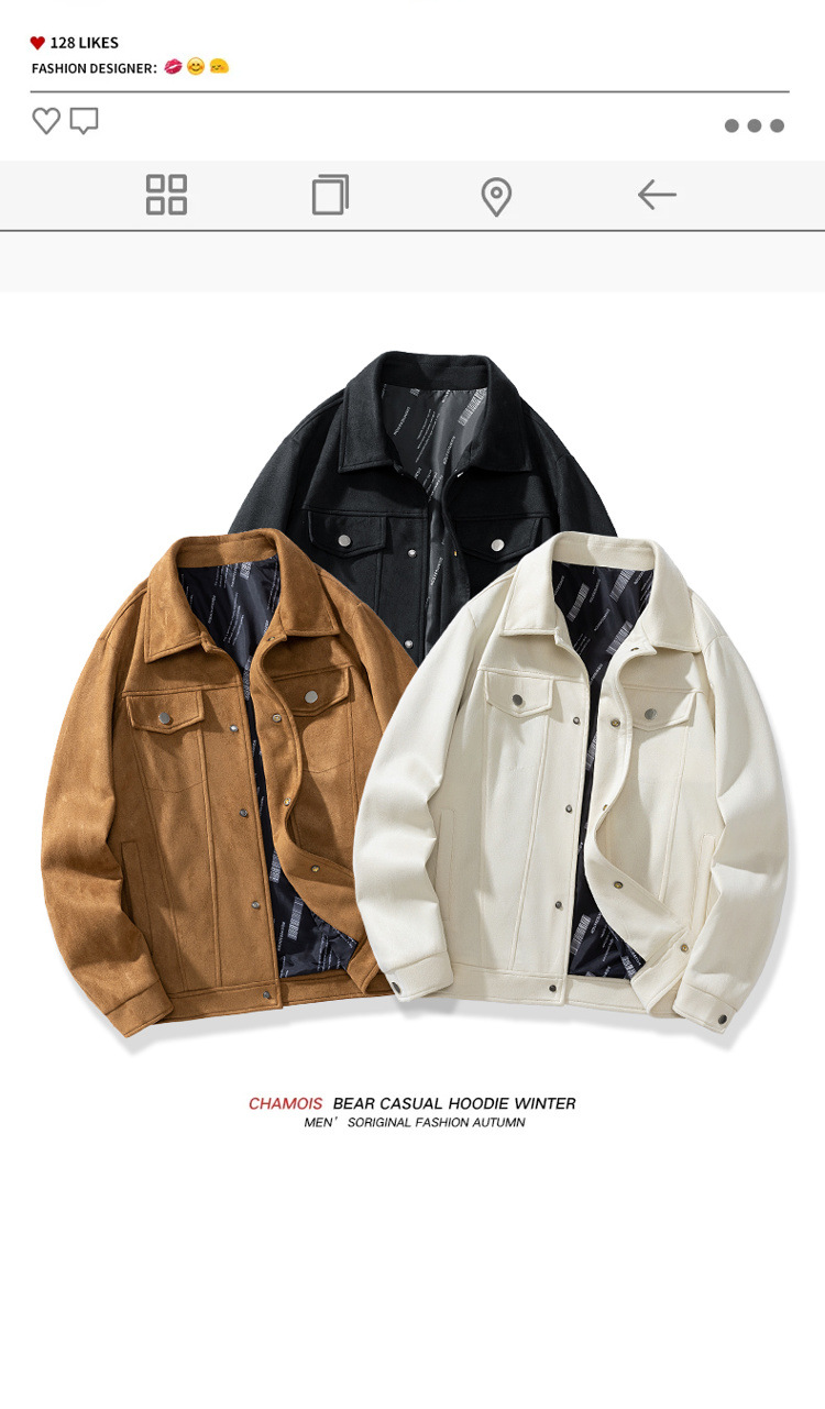 Suede Coat Men's New Winter Trend Lapel Jacket Men's Loose All-match Casual Top Men's_voghion.com