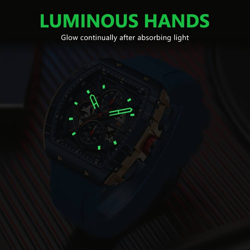 Naviforce Multifunctional Men's Quartz Watch Luminous Tonneau Pointer Sports Wrist Watch With Silicone Strap_voghion.com