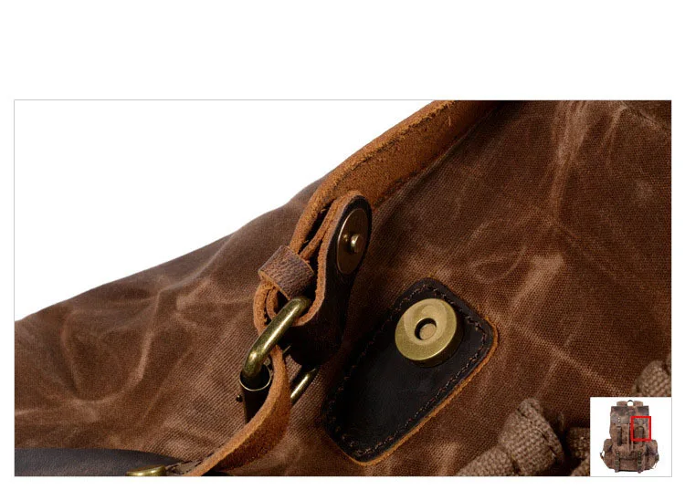Mochila para cámara SLR impermeable de lona encerada multiusos El compartimento para cámara desmontable independiente es adecuado para viajes, Leis_voghion.com