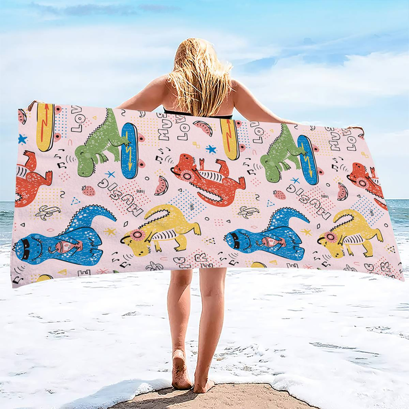 Dinozauru rotaļlietas, mīksti un īpaši absorbējoši viegli vannas dvieļi, piemēroti mugursomām, pārgājieniem, fitnesam, pludmalei, jogai_voghion.com