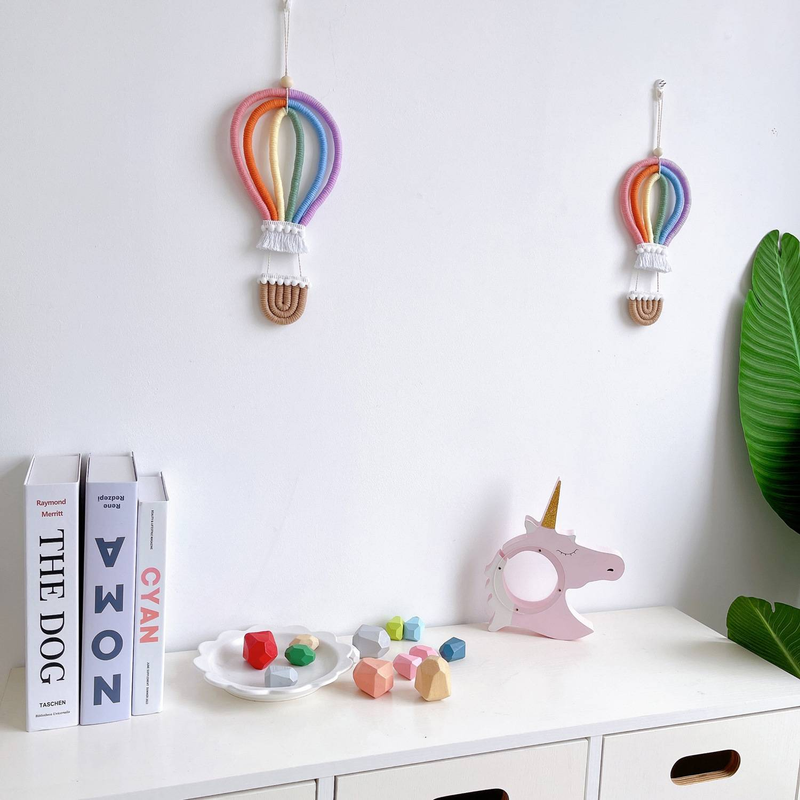 1 Stéck faarweg waarme Loftballon gewebte Anhänger Reebou Anhänger Heem Kannerzëmmer Dekoratioun Schéissprop Hängend Ornament_voghion.com