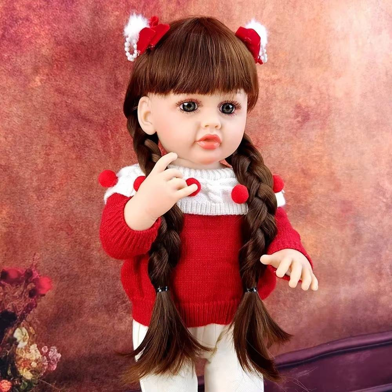 55 cm Pinchable Reborn Puppe Mädchen Kinder Bade Begleiter Waschbar Spielzeug Simulation Baby Puppe Kleinkind Weihnachten Neujahr Geschenk_voghion.com