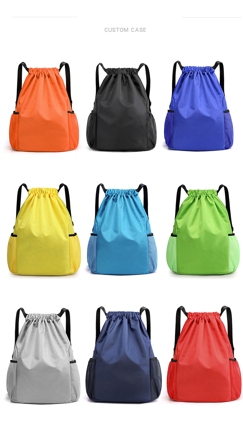 Gym Bags Bundle Pocket Backpack Men's And Women's Simple Travel Backpack Large Capacity Drawstring Fitness Bag_voghion.com