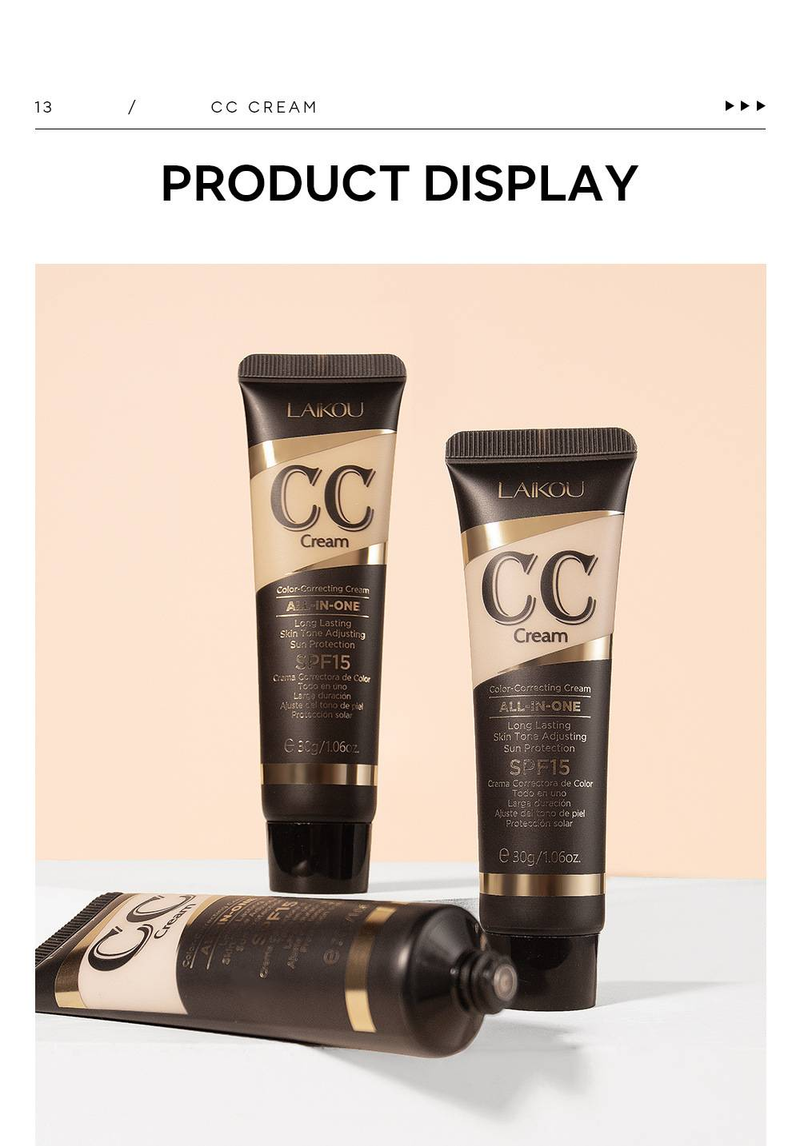 Crema CC LAIKOU, 30 g (tubo) - Copre le imperfezioni, definisce i contorni, non sbava e idrata_voghion.com
