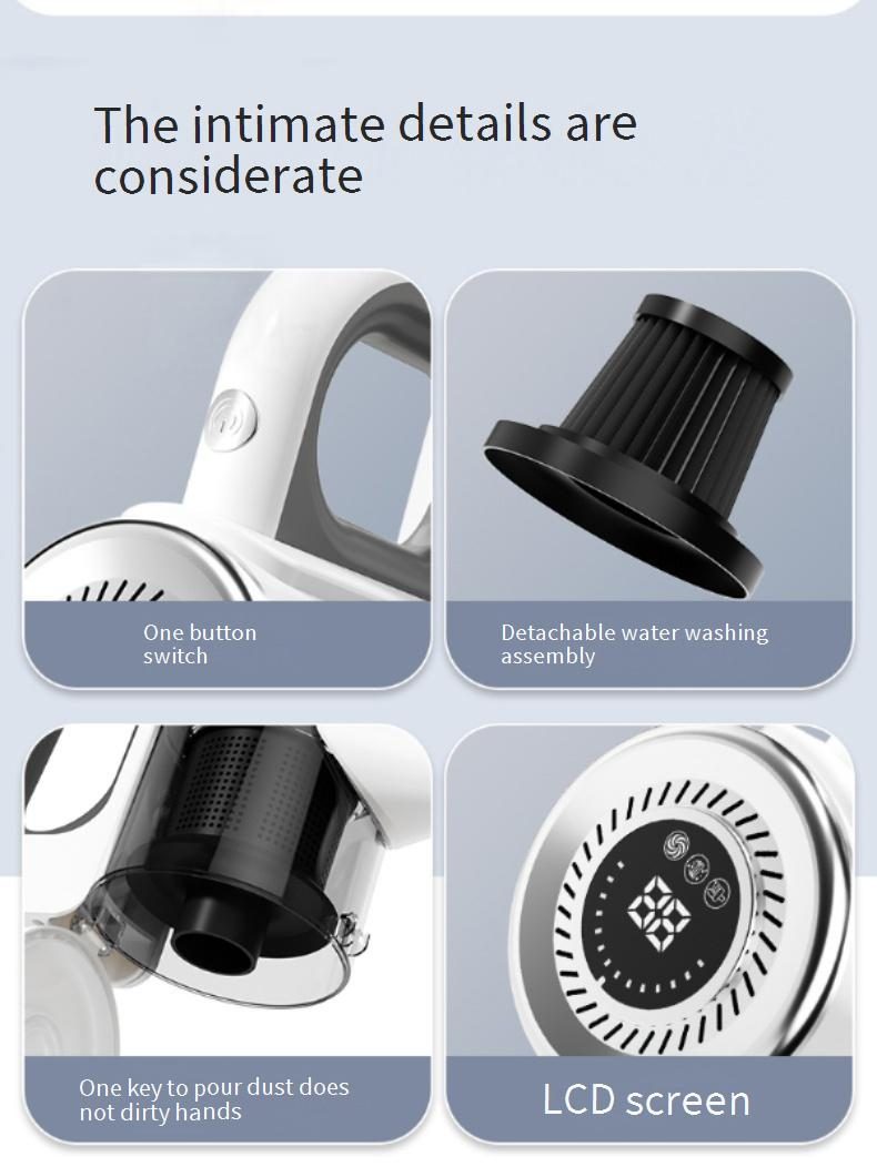 Powerful Cordless Vacuum Cleaner With Mop Function, 15KPA Strong Suction, Pet Hair Removal, Lightweight & Handheld For Home Cleaning, White_voghion.com