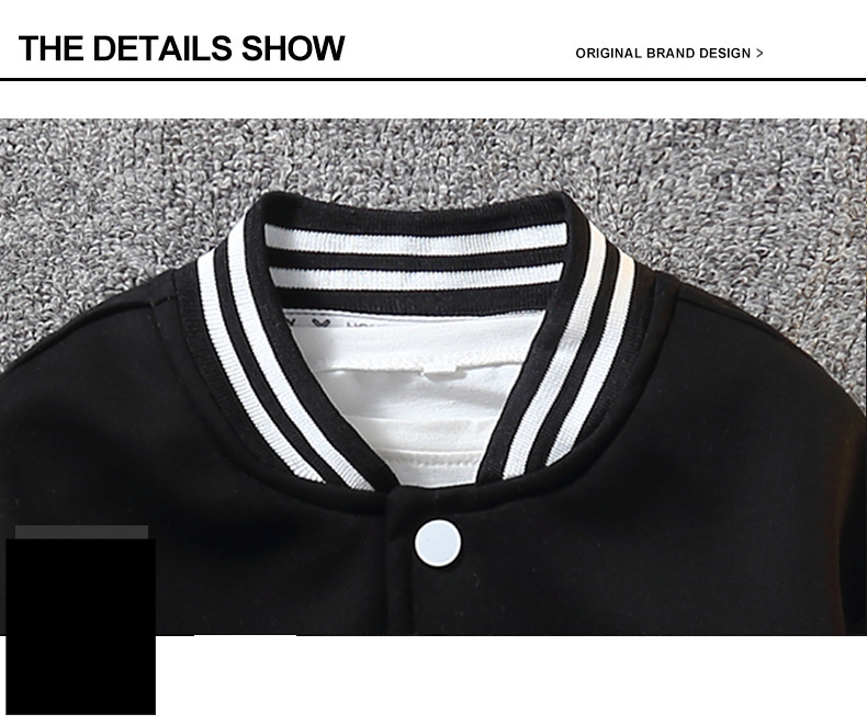 Baseballjacke für Jungen von Mother & Kids für Frühling und Herbst – trendige und hochwertige Oberbekleidung für Kinder von 6–12 Jahren (Schwarz/Grün, Buchstabendruck)_voghion.com