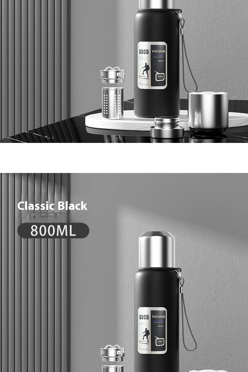 Stainless Steel Vacuum Flask With Tea Infuser – 304 Inner & 201 Outer Layer, 12-24 Hours Insulation, Leakproof & Durable_voghion.com
