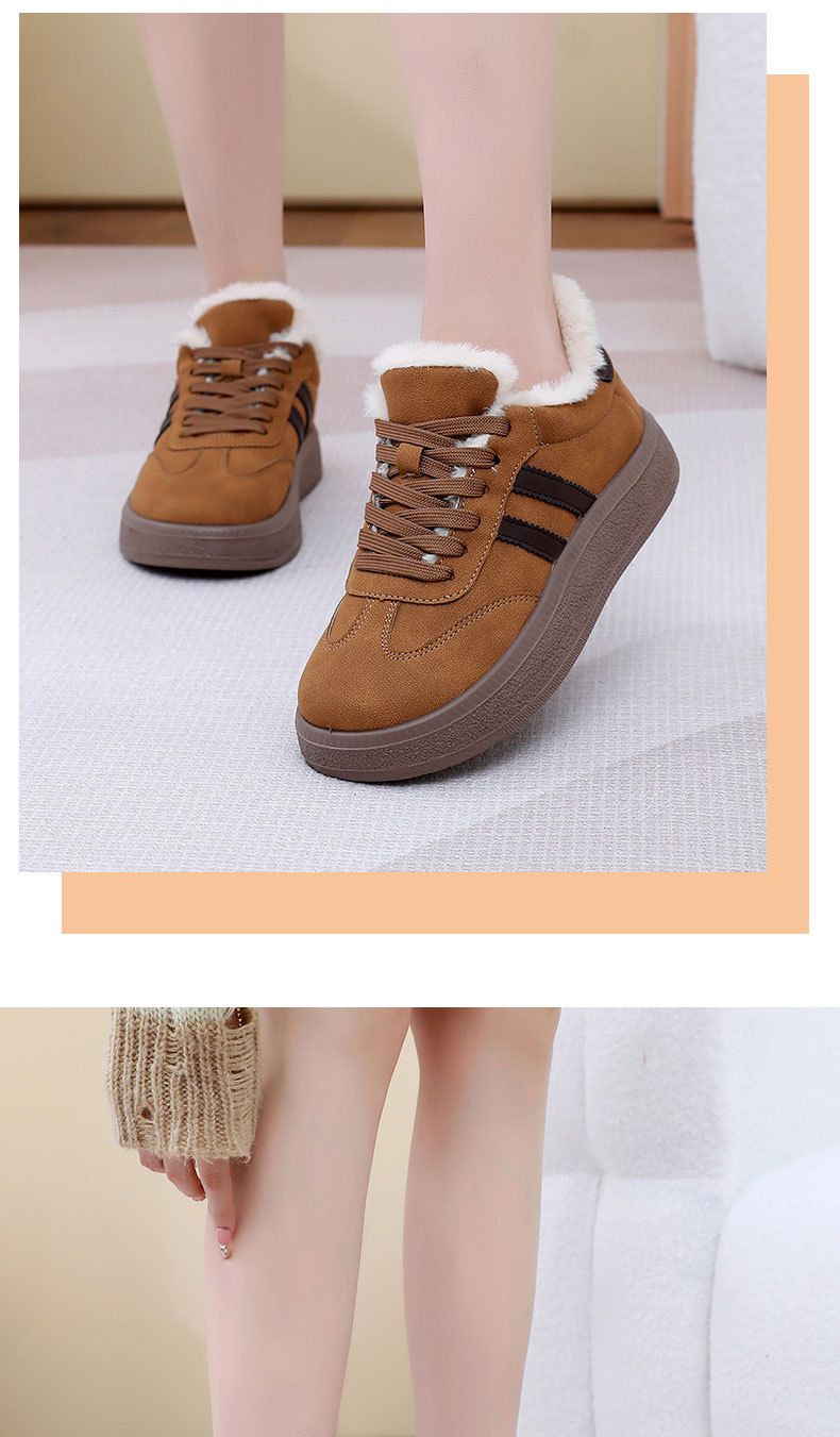 Women's 2025. Winter New Style Fleece And Thickened Front Lace-up German Training Shoes Bread Shoes_voghion.com