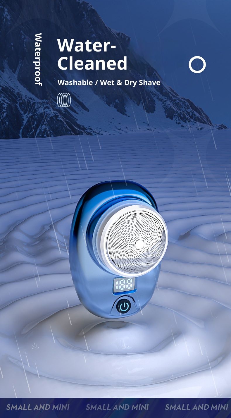 Rasoio elettrico rotante a 5 lame - Rasoio ricaricabile tramite USB ultra silenzioso da 36 dB con testine lavabili e rimovibili (nero/blu/argento/oro)_voghion.com