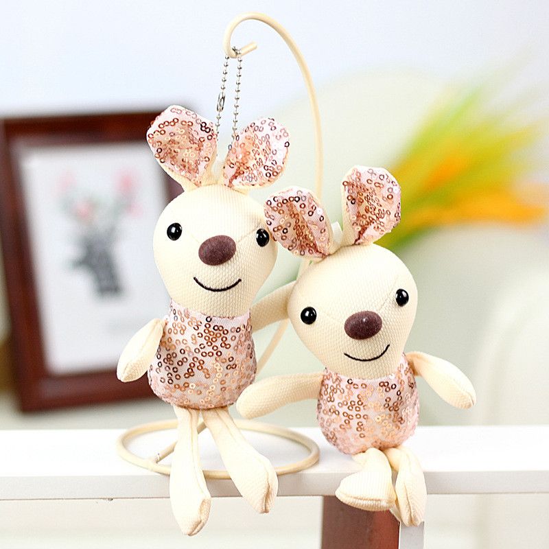 Peluche con paillettes adorabile coniglietto giocattolo carino bambola coniglio per borse abbigliamento e accessori_voghion.com
