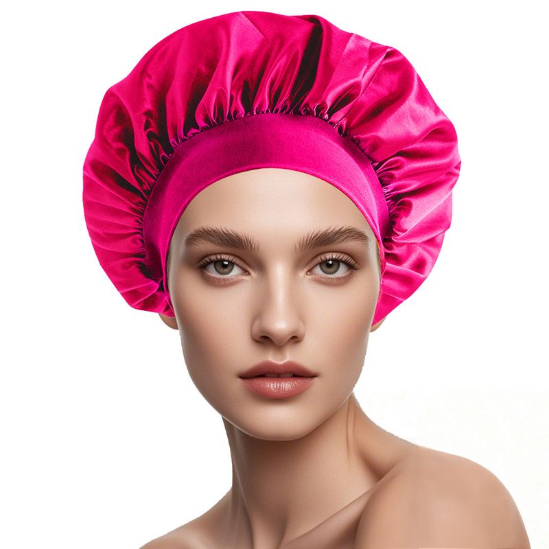 Cross-Border New Women's Wide-Brim High Elasticity European And American Beauty Salon Shower Cap Polyester Hair_voghion.com