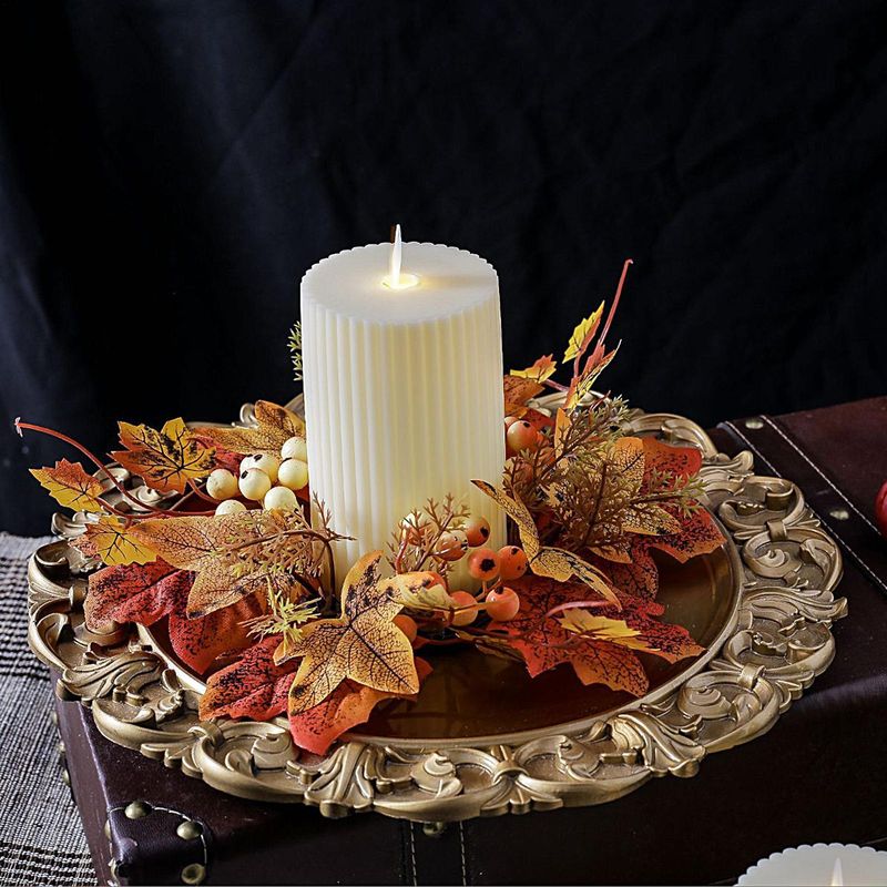 Herbst Kerze Ring Herbst Kerze Ring Künstliche Kerze Girlande Decor Herbst Kranz Thanksgiving Kerze Ring Halter Für Ho_voghion.com
