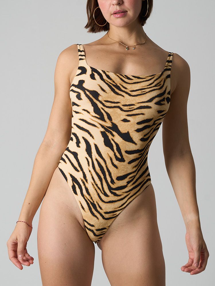 SKIM Same Style LEOPARD PRINT BODYSUIT Leopard Print Tummy Control Hip Lift Yoga Button High Elastic One-Piece_voghion.com