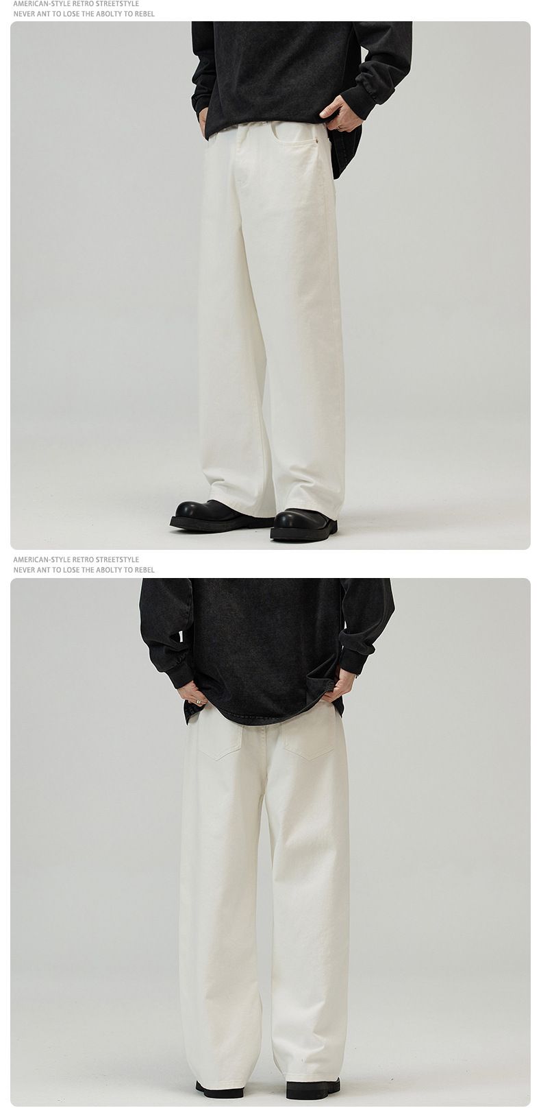 Herrkläder Baggy Jeans Maillard Jeans Herr- och Dambyxor Casual Lösa Raka Byxor med Vida Ben_voghion.com