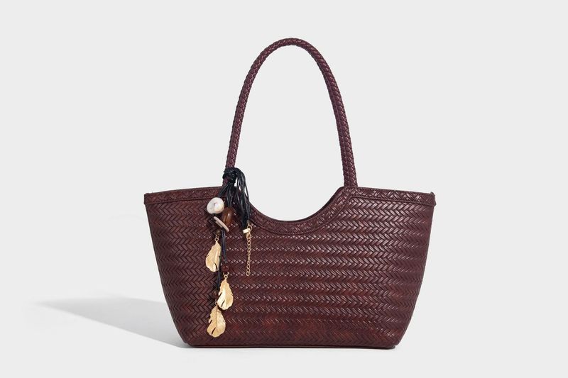 Borsa tote in pelle intrecciata con tasca interna, borsa a tracolla di grande capacità per uso quotidiano, shopping, viaggi - Design marrone chic_voghion.com