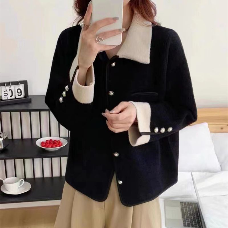 Cappotto corto in visone di lana alla moda, stile coreano, da donna, fresco, a doppia faccia, casual, alla moda, autunno inverno_voghion.com