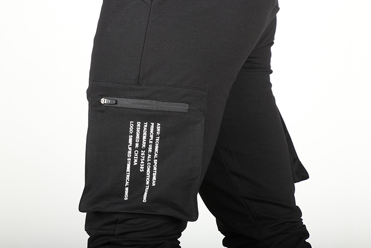 Herrenbekleidung Herren Frühling und Herbst Herren Freizeithosen Modemarke gerade Trainingshose Herren Multi-Pocket-Reißverschluss-Fußhose_voghion.com