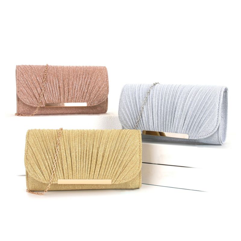 2025 neue Mode Kleine Quadratische frauen Kupplung Kette Abend Tasche Plissee Design_voghion.com